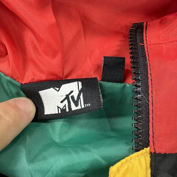 MTV Music Television Jacket Mens Small Multicolor Hooded Windbreaker 2020 - Picture 6 of 12